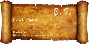 Edvi Imre névjegykártya